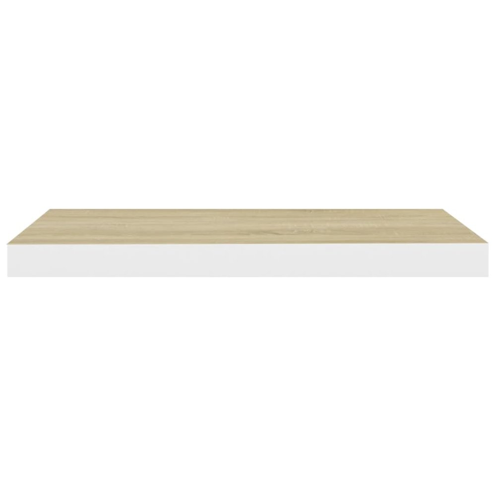 Wall Shelf Oak and White Honeycomb MDF 23.6x9.3x1.5 in. Picture 4