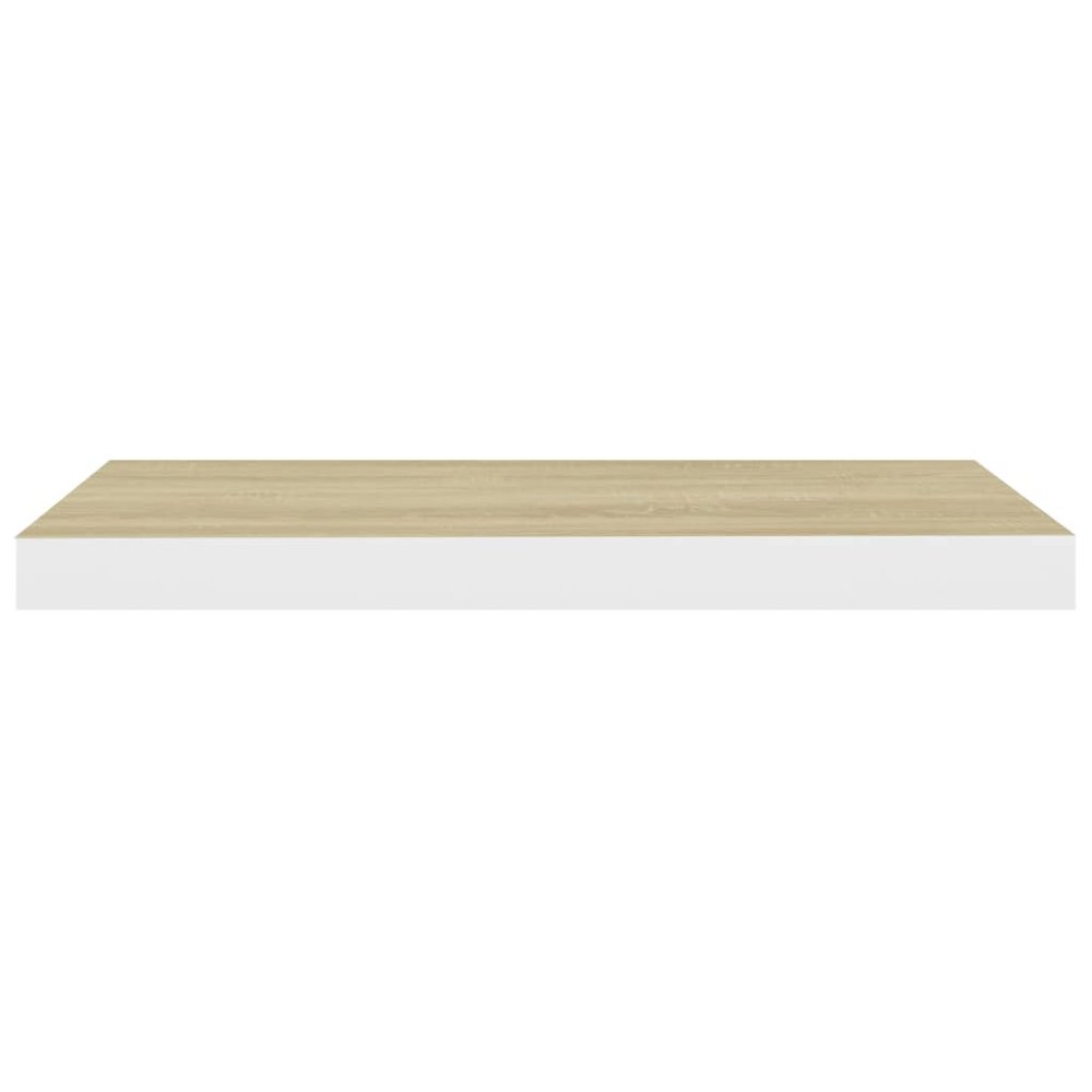 Wall Shelf Set of 2 Oak and white Honeycomb MDF 23.6x9.3x1.5 in. Picture 5