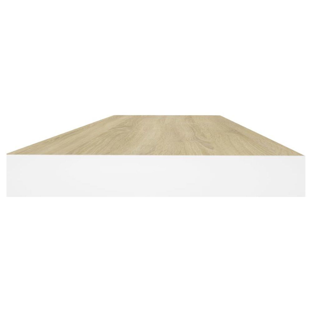 Wall Shelf Set of 2 Oak and white Honeycomb MDF 23.6x9.3x1.5 in. Picture 6