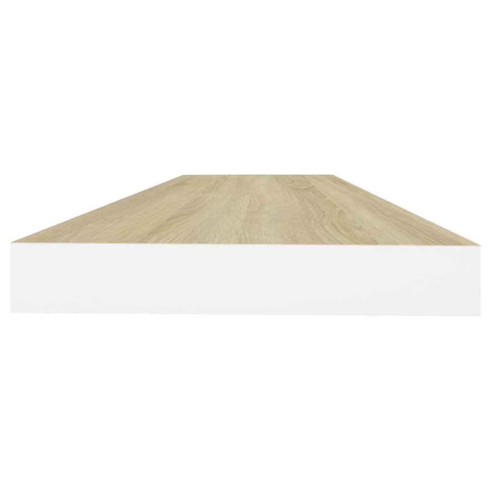 Wall Shelf Oak and White Honeycomb MDF, metal 31.5 x 9.3 x 1.5 in. Picture 5