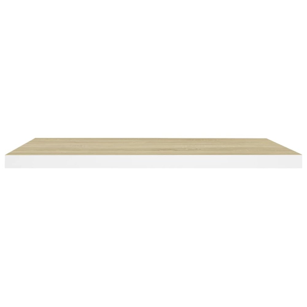 Wall Shelf Set of 2 Oak and White Honeycomb MDF, Metal Medium. Picture 5