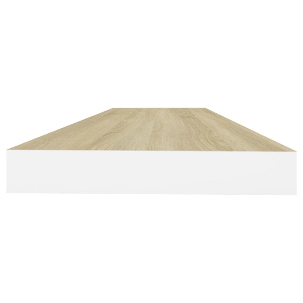 Wall Shelf Set of 2 Oak and White Honeycomb MDF, Metal Medium. Picture 6