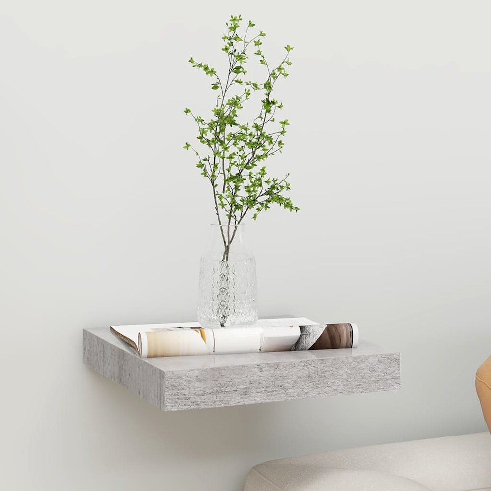 Wall Shelf Concrete grey Honeycomb MDF, metal Small Wall mounting. Picture 1