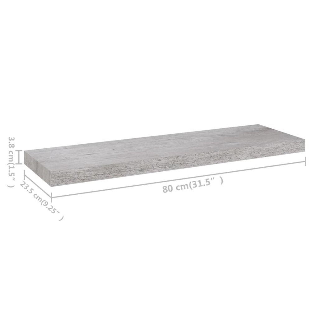 Wall Shelf Concrete grey Honeycomb MDF, metal 31.5 x 9.3 x 1.5 in. Picture 7