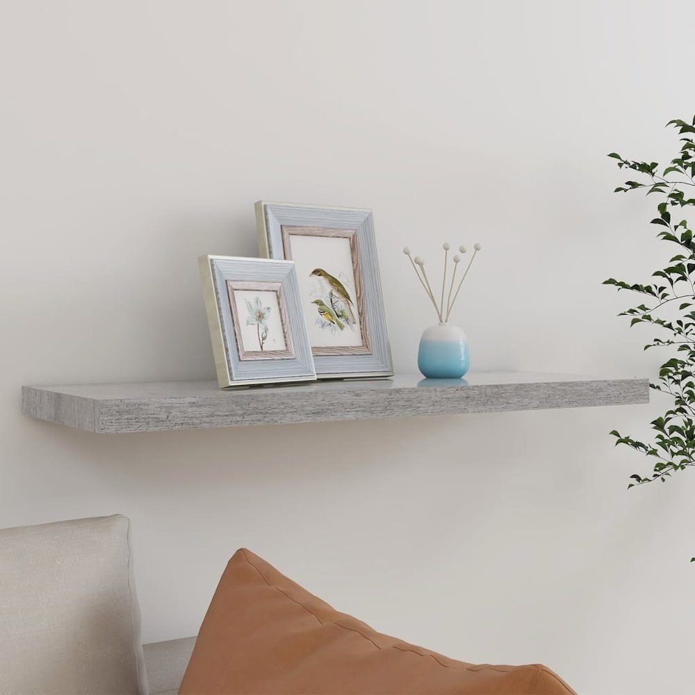 Wall Shelf Concrete grey Honeycomb MDF, metal 31.5 x 9.3 x 1.5 in. Picture 1