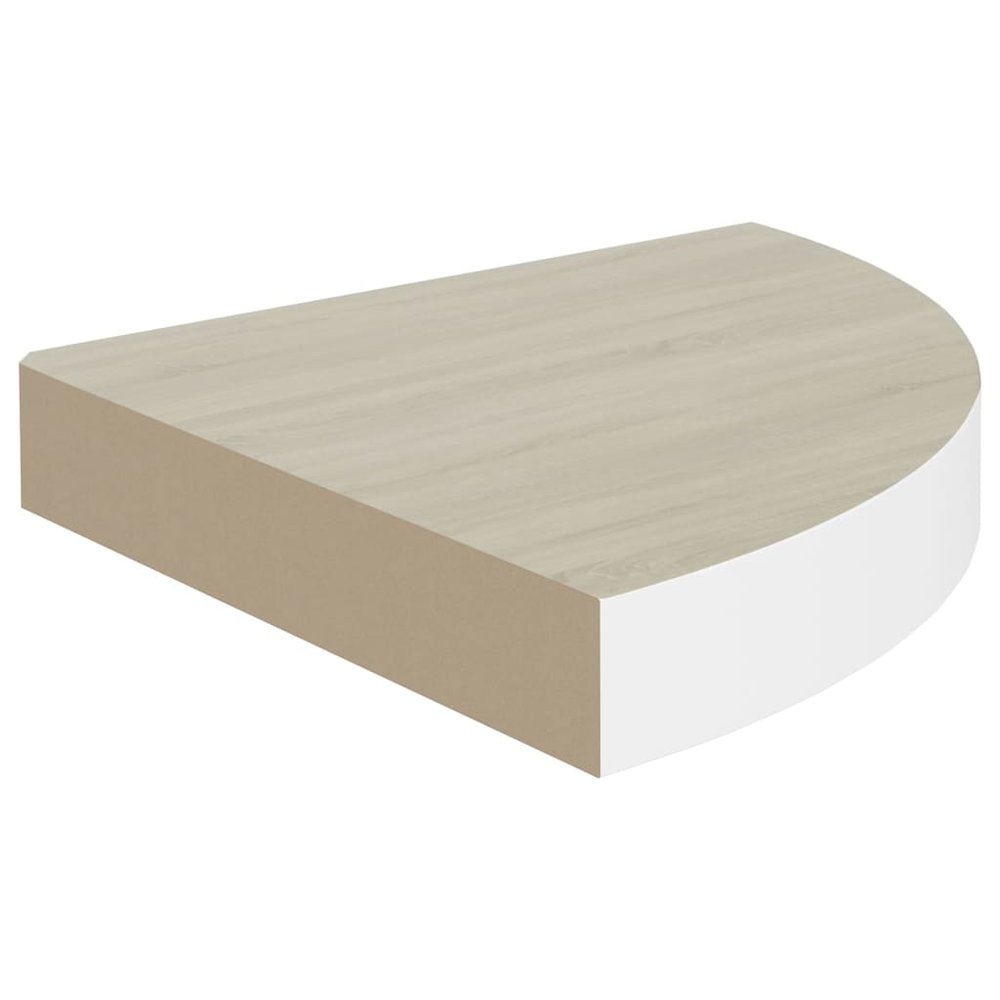 Wall Corner Shelf Set of 2 Oak and white Honeycomb MDF, metal. Picture 5