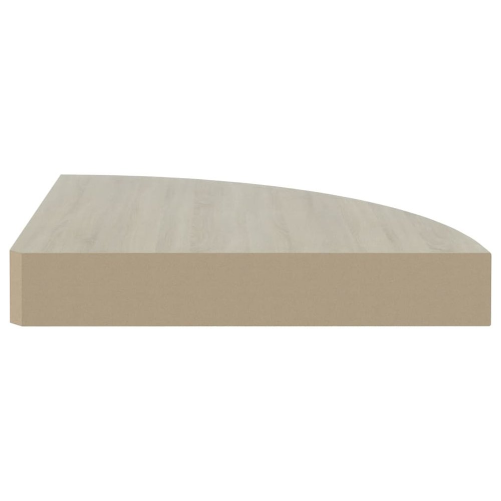 Wall Corner Shelf Set of 2 Oak and White Honeycomb MDF, Metal. Picture 6