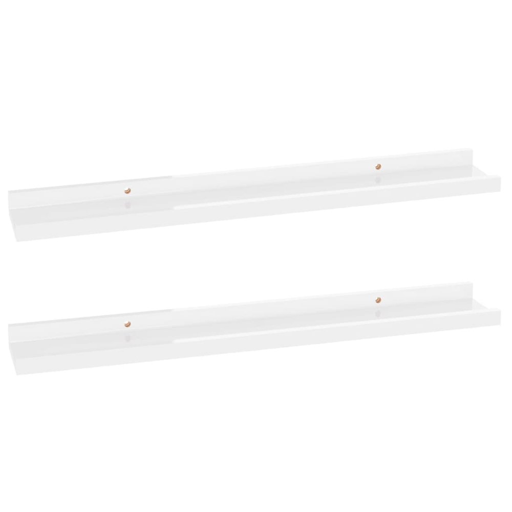 Wall Shelf Set of 2 High gloss white MDF 23.6x3.5x1.2 in. Picture 2