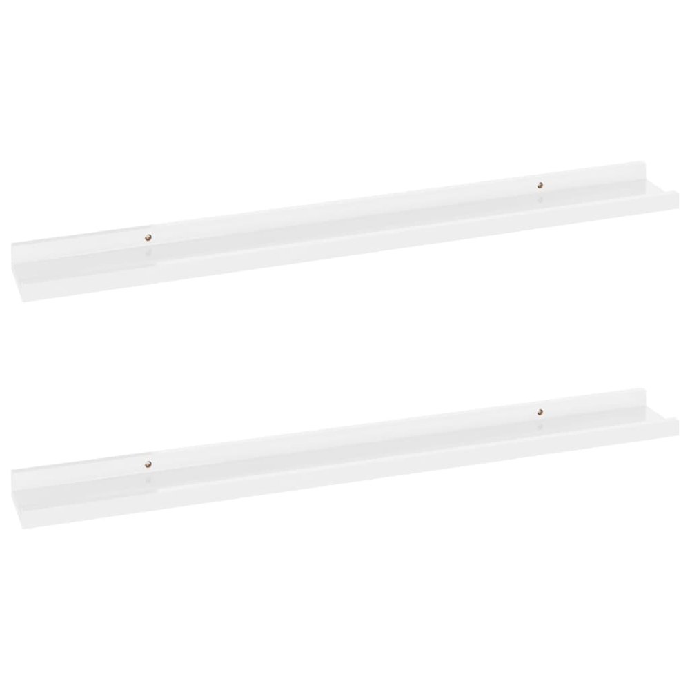 Wall Shelf Set of 2 High gloss white MDF 31.5x3.5x1.2 in. Picture 2
