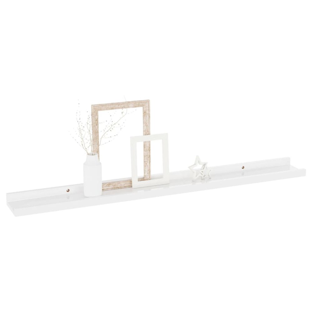 Wall Shelf Set of 2 High gloss white MDF 31.5x3.5x1.2 in. Picture 3