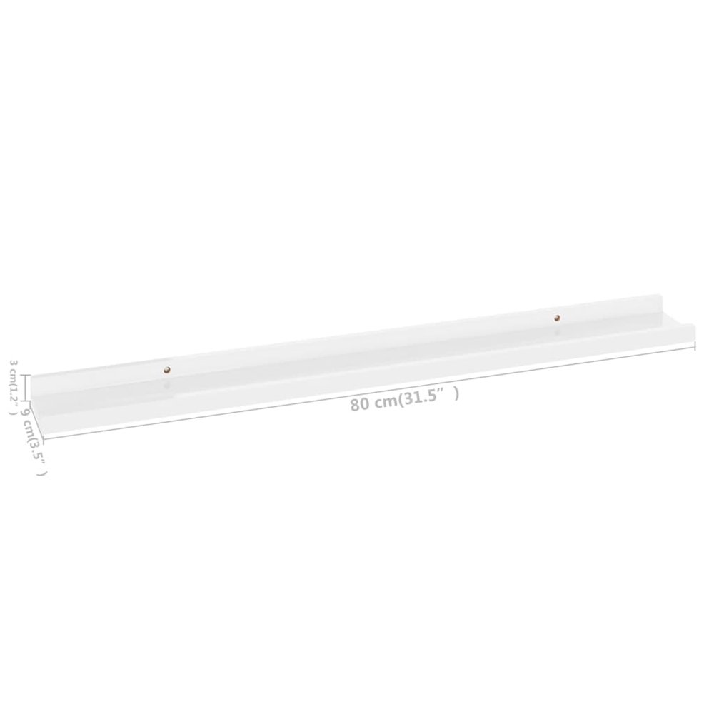Wall Shelf Set of 2 High gloss white MDF 31.5x3.5x1.2 in. Picture 9