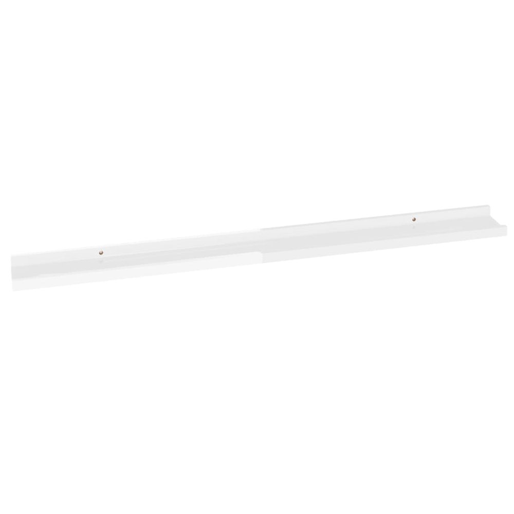 Wall Shelf Set of 2 High gloss white MDF Medium Wall mounting. Picture 5