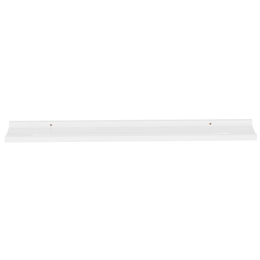 Wall Shelf Set of 2 High gloss white MDF Medium Wall mounting. Picture 6