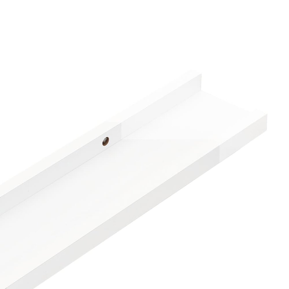 Wall Shelf Set of 2 High gloss white MDF Medium Wall mounting. Picture 8