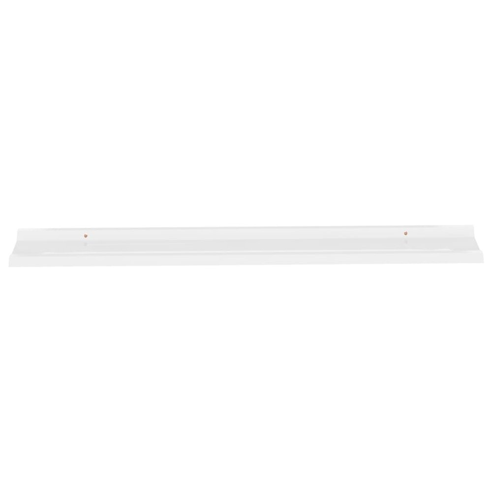 Wall Shelf Set of 2 High gloss white MDF. Picture 4
