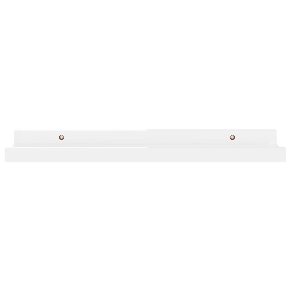 Wall Shelf Set of 4 High gloss white MDF Medium Wall mounting. Picture 4