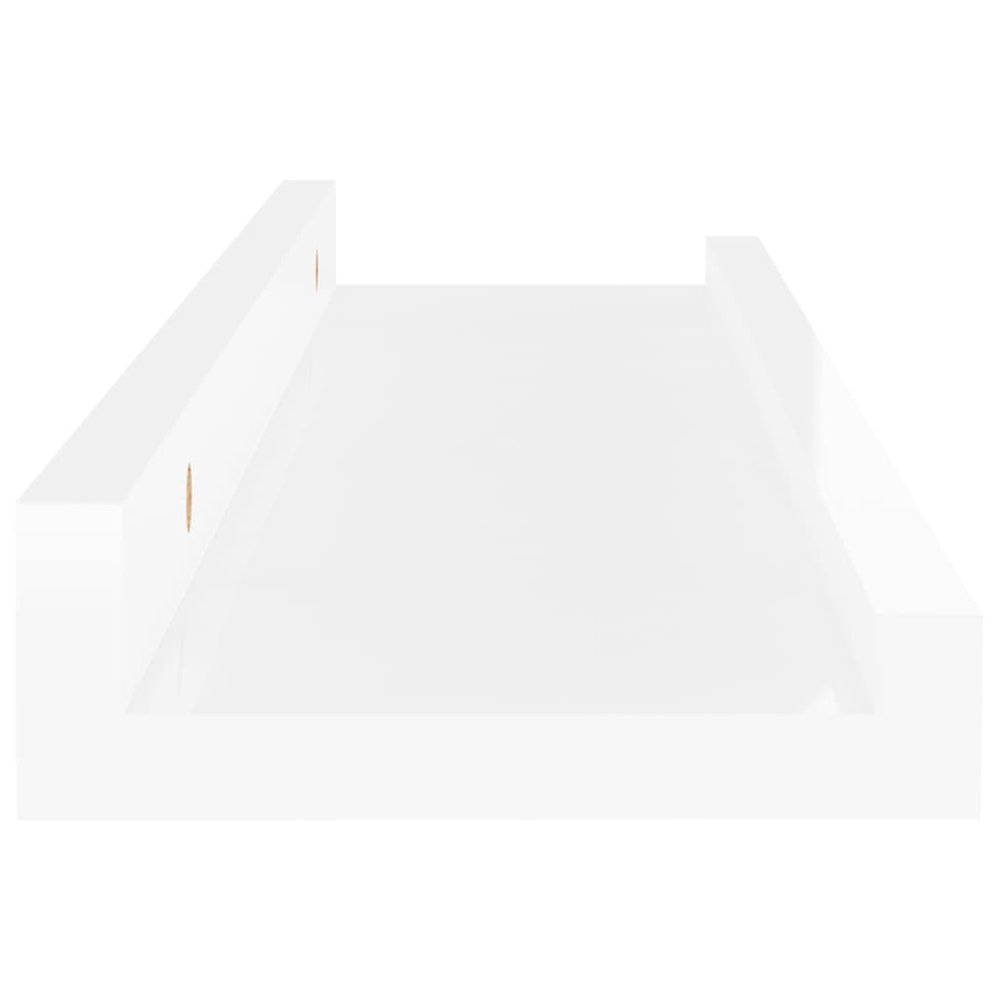 Wall Shelf Set of 4 High gloss white MDF Medium Wall mounting. Picture 7