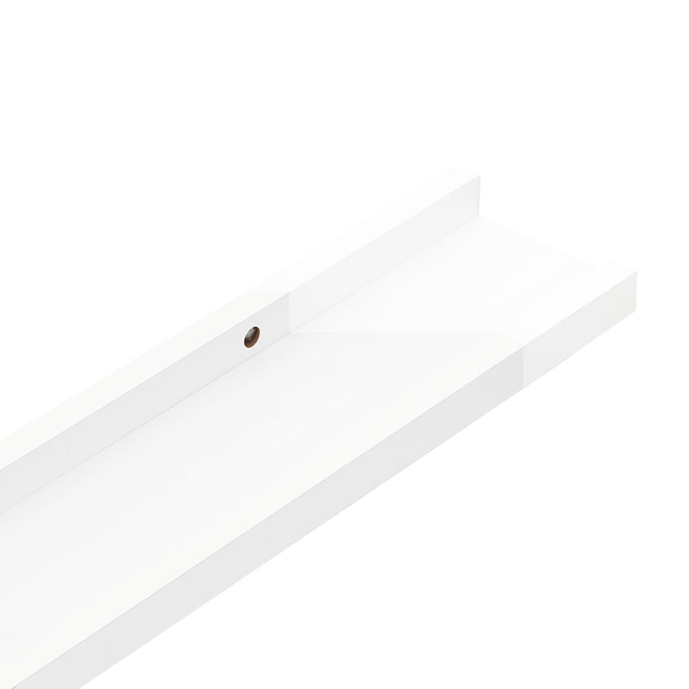 Wall Shelf Set of 4 High gloss white MDF Medium Wall mounting. Picture 8