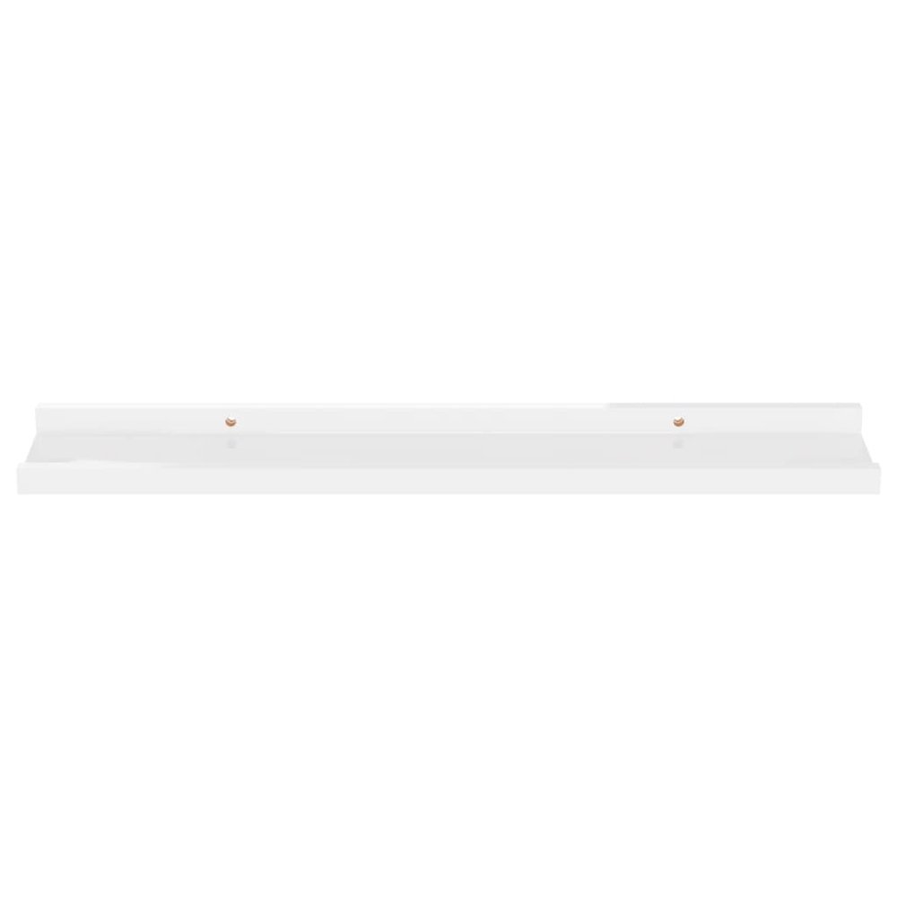 vidaXL Wall Shelves 4 pcs High Gloss White 23.6"x3.5"x1.2". Picture 6