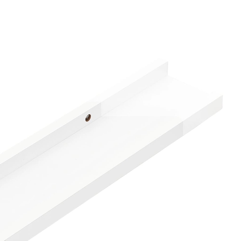 vidaXL Wall Shelves 4 pcs High Gloss White 23.6"x3.5"x1.2". Picture 7