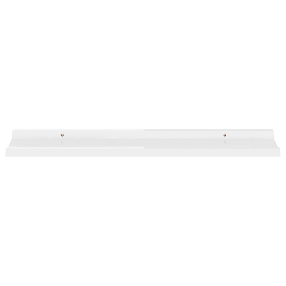 Wall Shelf Set of 4 High gloss white MDF. Picture 4
