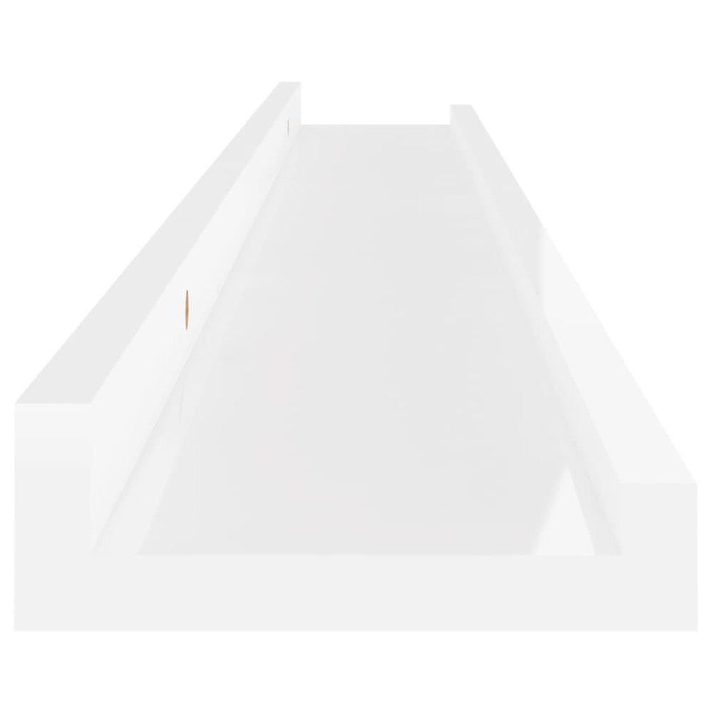 Wall Shelf Set of 4 High gloss white MDF. Picture 8