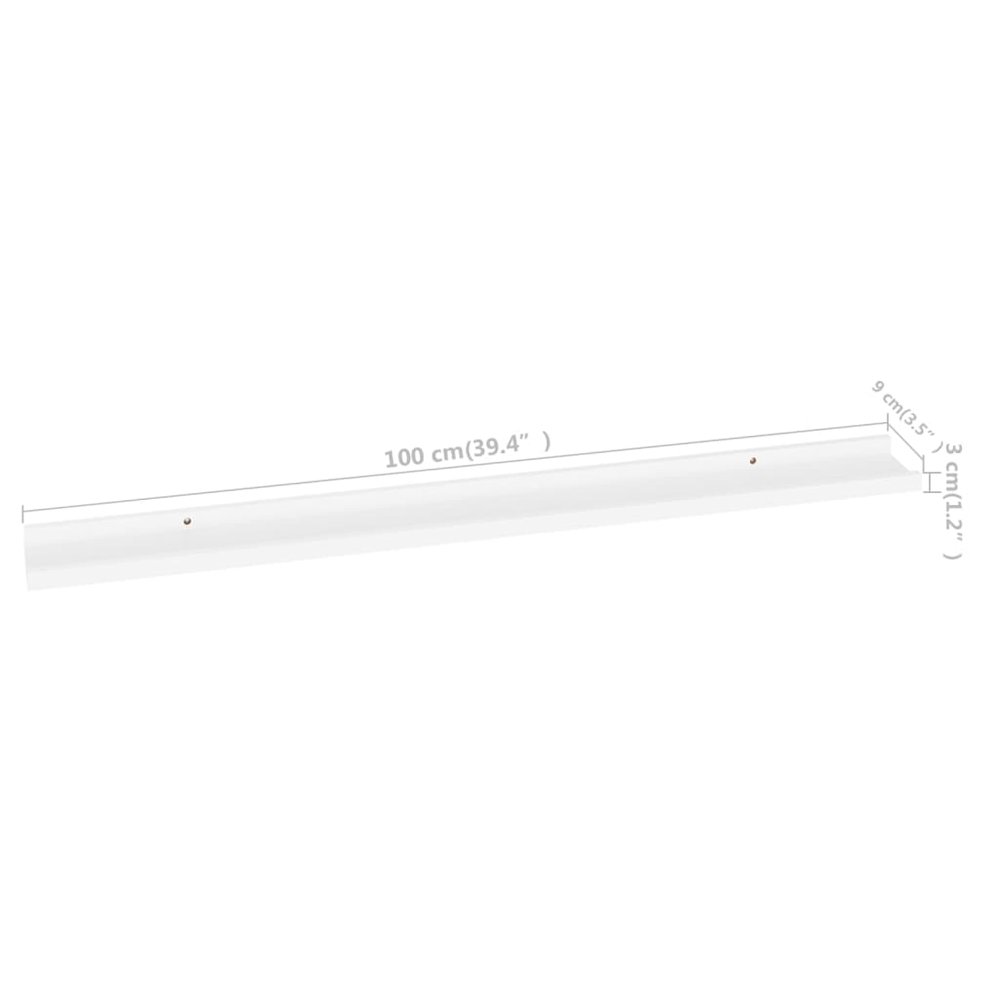 Wall Shelf Set of 2 White MDF Medium Wall mounting Wall Shelf. Picture 9