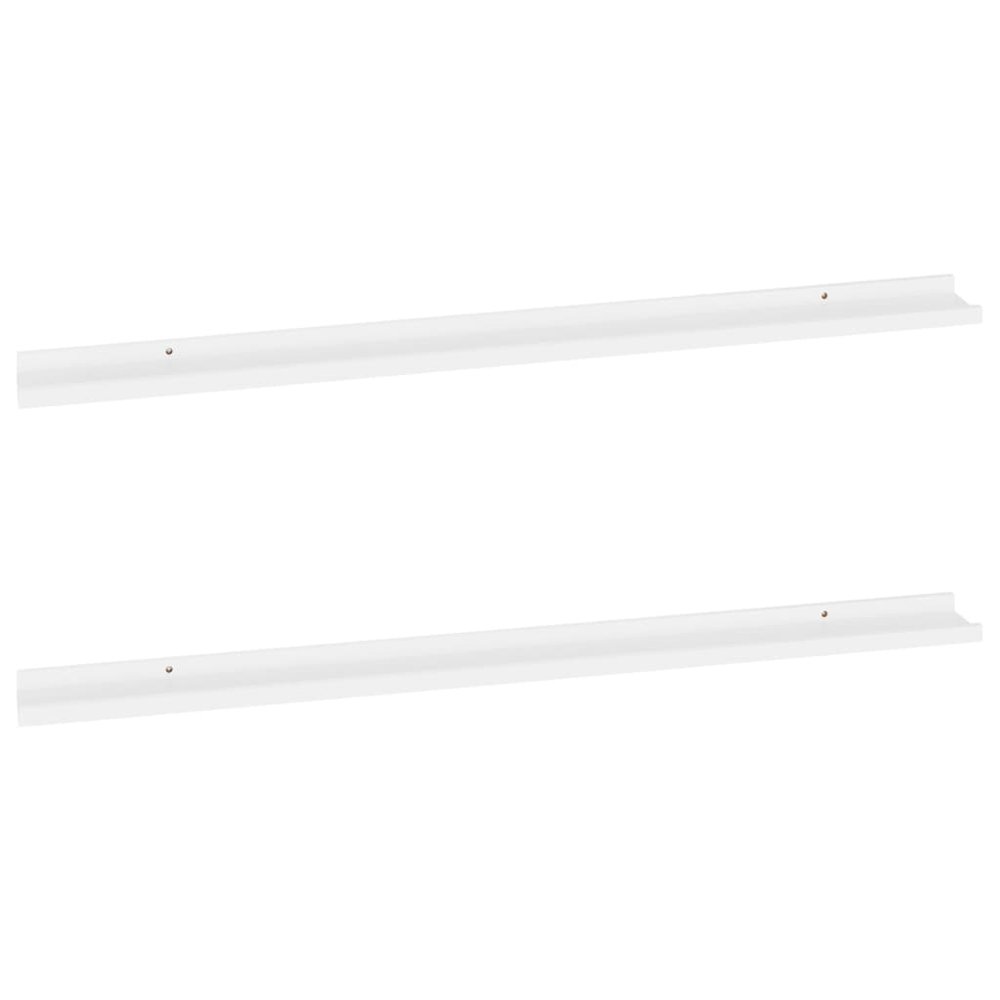 Wall Shelf Set of 2 White MDF 45.3 x 3.5 x 1.2 in Wall mounting. Picture 2