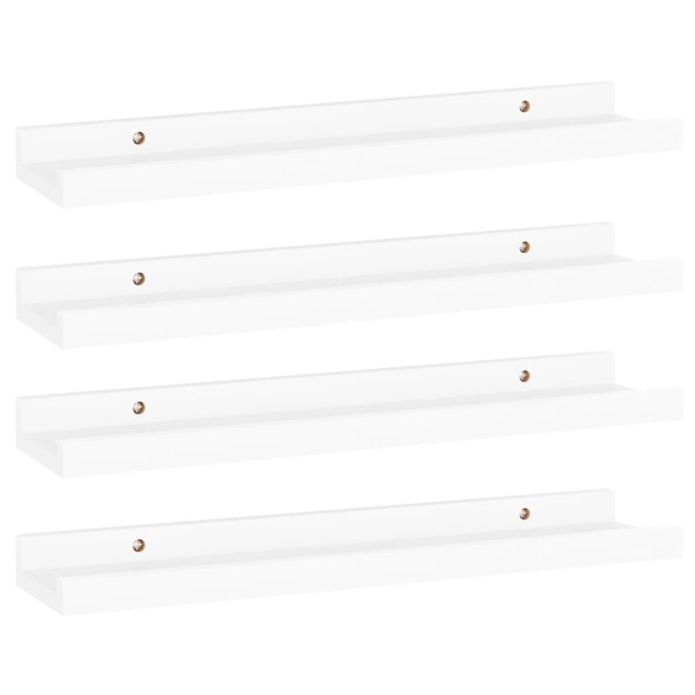 Wall Shelf Set of 4 White MDF Medium Decorative Inlays. Picture 2