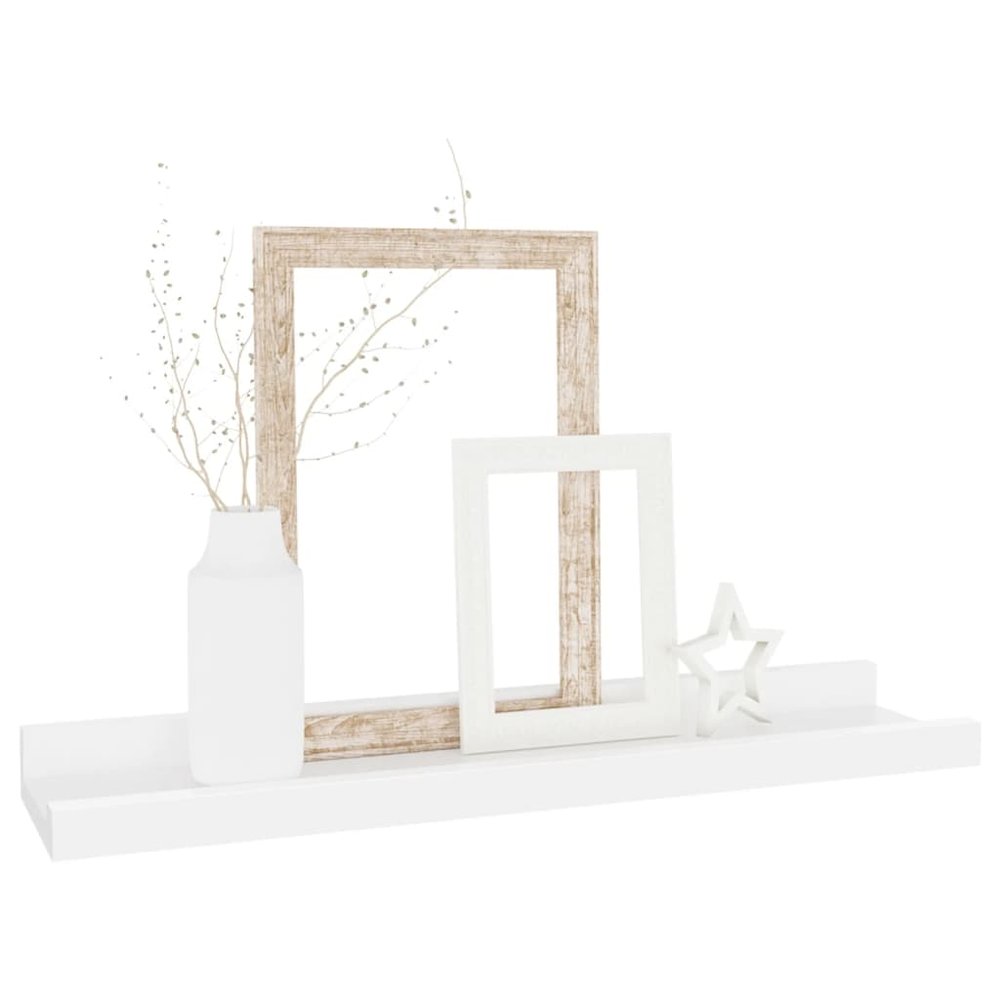 Wall Shelf Set of 4 White MDF Medium Decorative Inlays. Picture 3