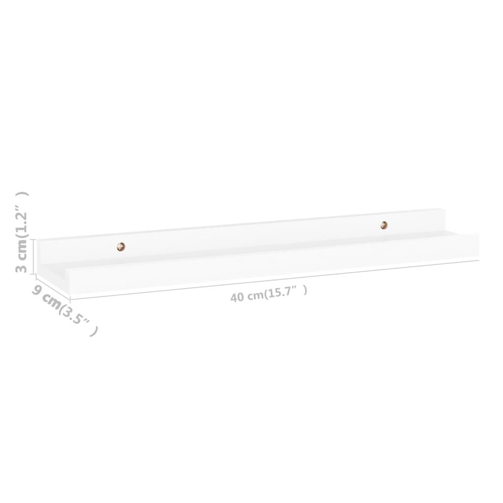Wall Shelf Set of 4 White MDF Medium Decorative Inlays. Picture 9