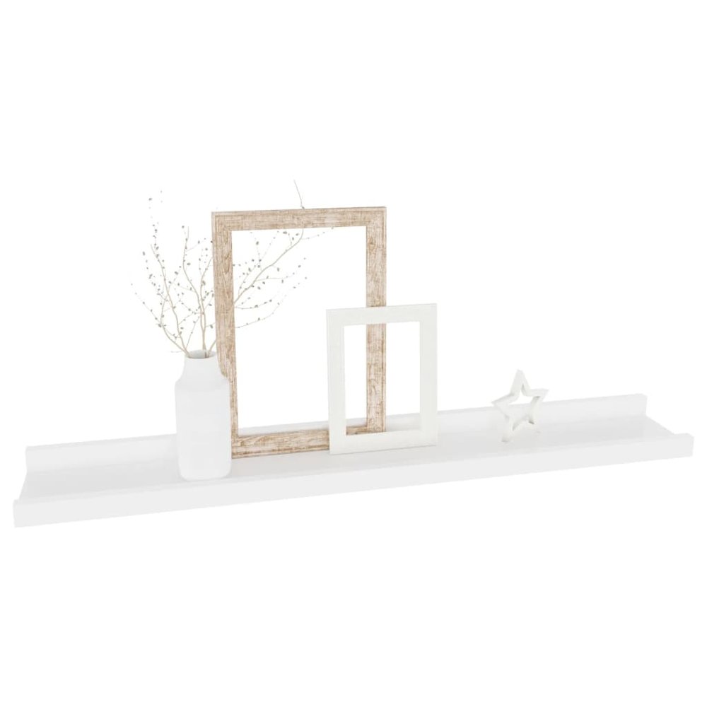 Wall Shelf Set of 4 White MDF 23.6x3.5x1.2 in Wall mounting. Picture 3