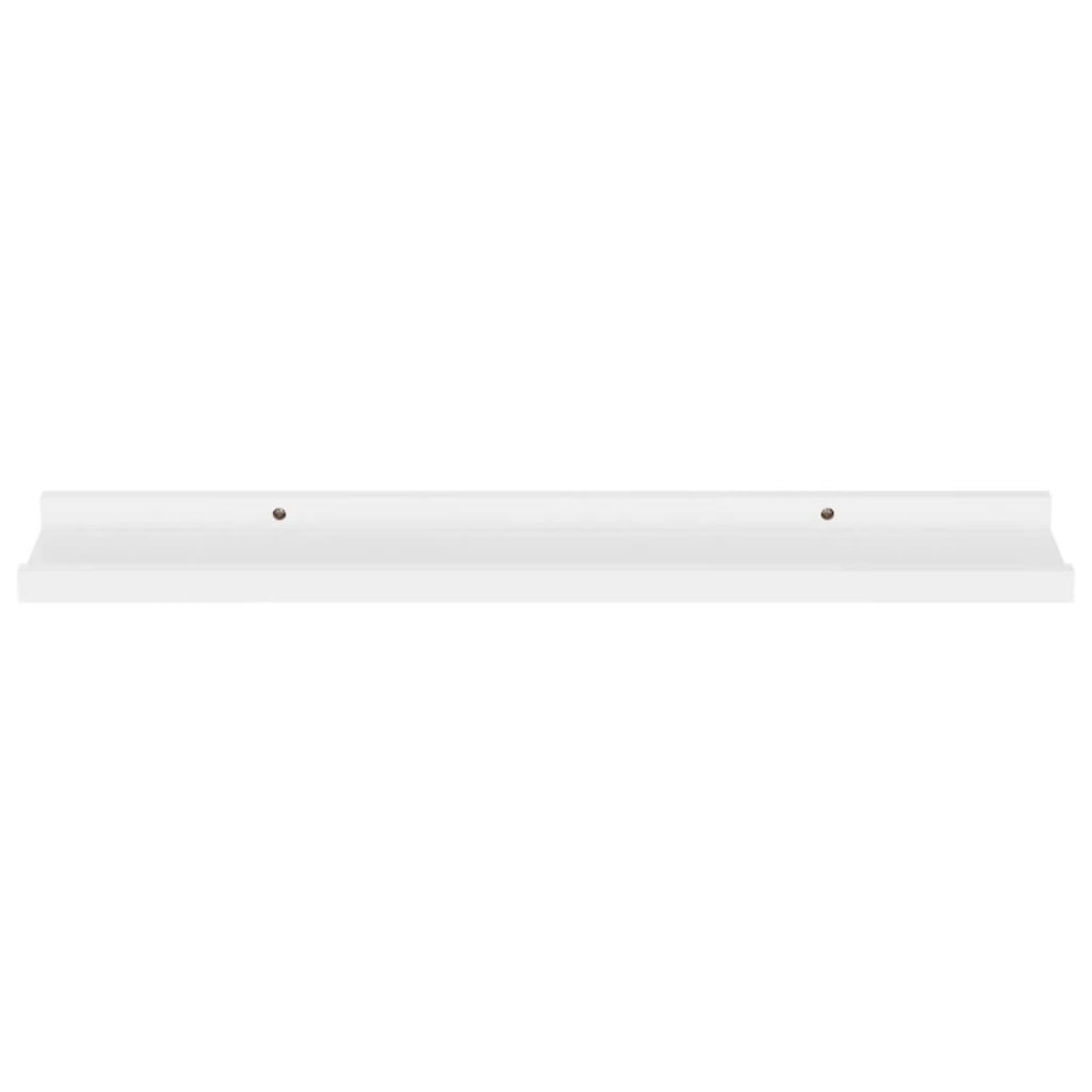 Wall Shelf Set of 4 White MDF 23.6x3.5x1.2 in Wall mounting. Picture 4