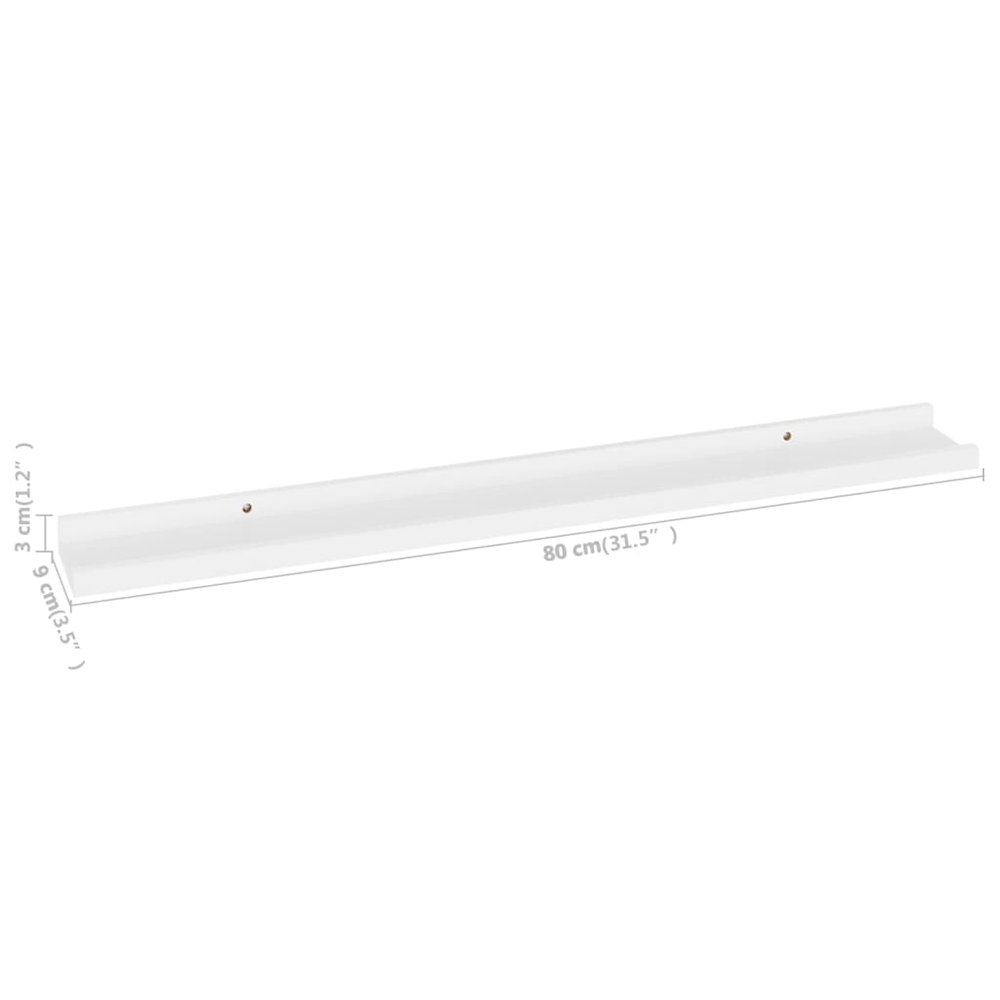 Wall Shelf Set of 4 White MDF Medium Wall mounting Wall Shelf. Picture 9