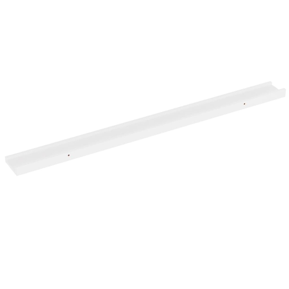 Wall Shelf Set of 4 White MDF Long Wall Shelf Rectangular. Picture 4