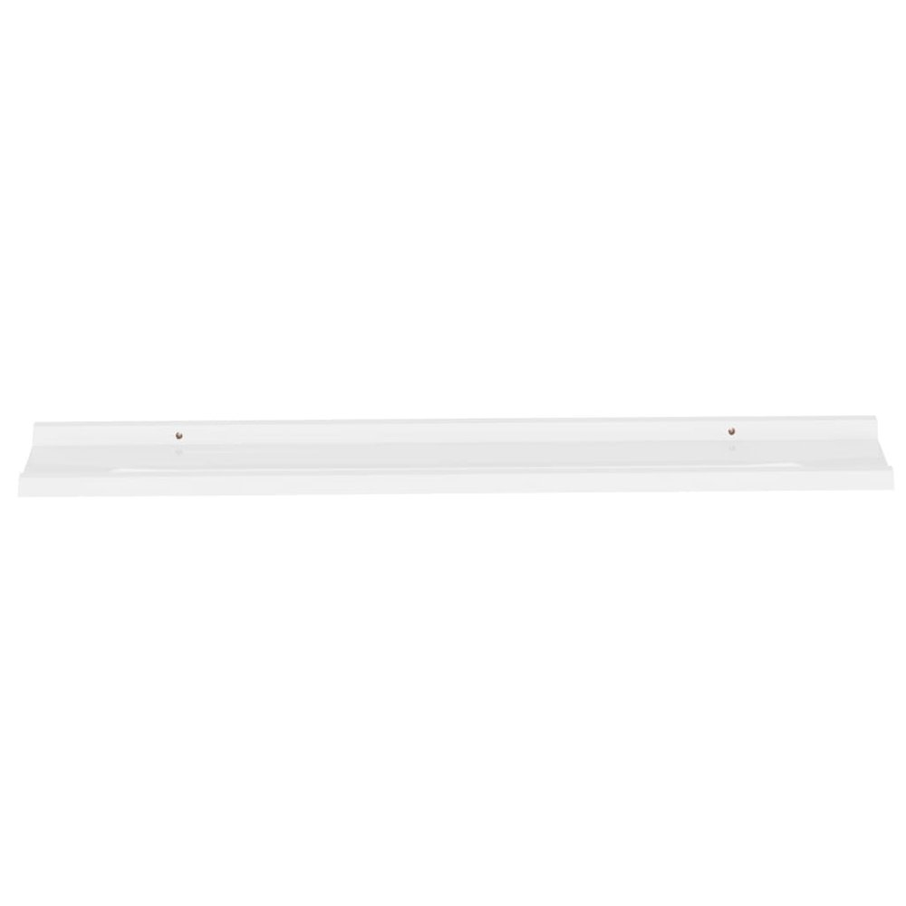 Wall Shelf Set of 4 White MDF Long Wall Shelf Rectangular. Picture 5