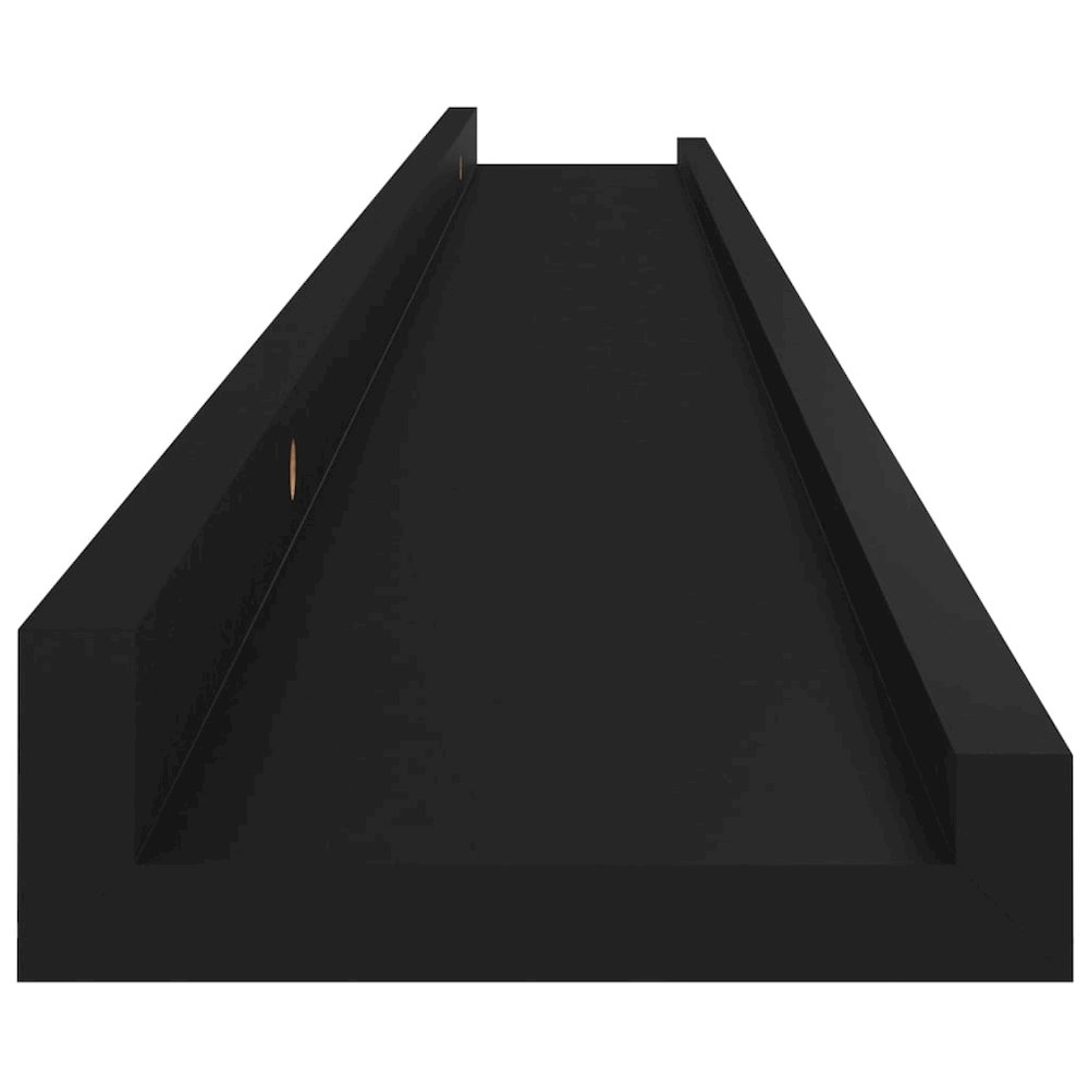 Wall Shelf Set of 2 Black MDF 39.4x3.5x1.2 in Wall mounting. Picture 7
