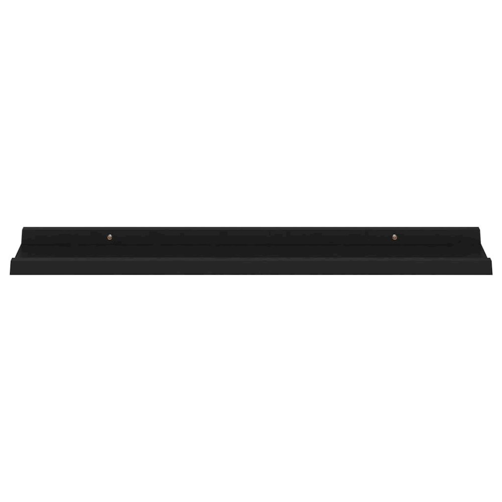Wall Shelf Set of 4 Black MDF Medium Decorative Inlays. Picture 4