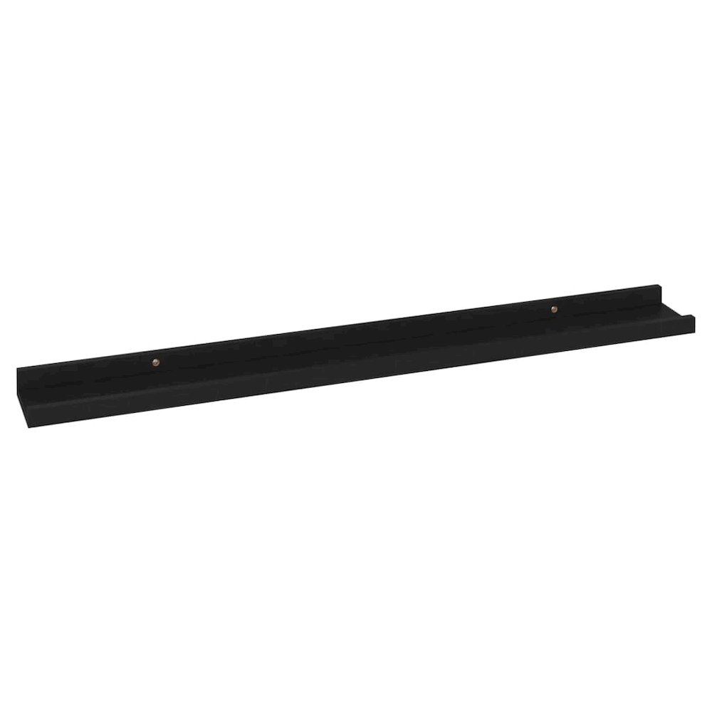 Wall Shelf Set of 4 Black MDF Medium Decorative Inlays. Picture 5