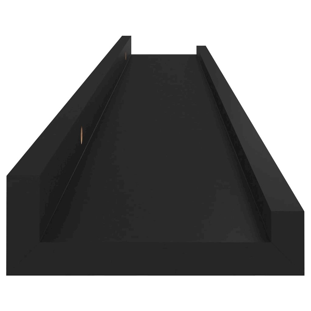 Wall Shelf Set of 4 Black MDF Medium Decorative Inlays. Picture 8