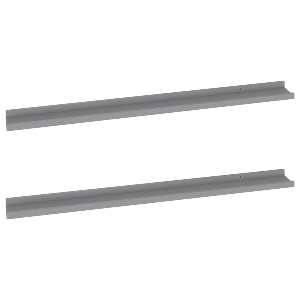 Wall Shelf Set of 2 Gray MDF 39.4 x 3.5 x 1.2 in. Picture 2