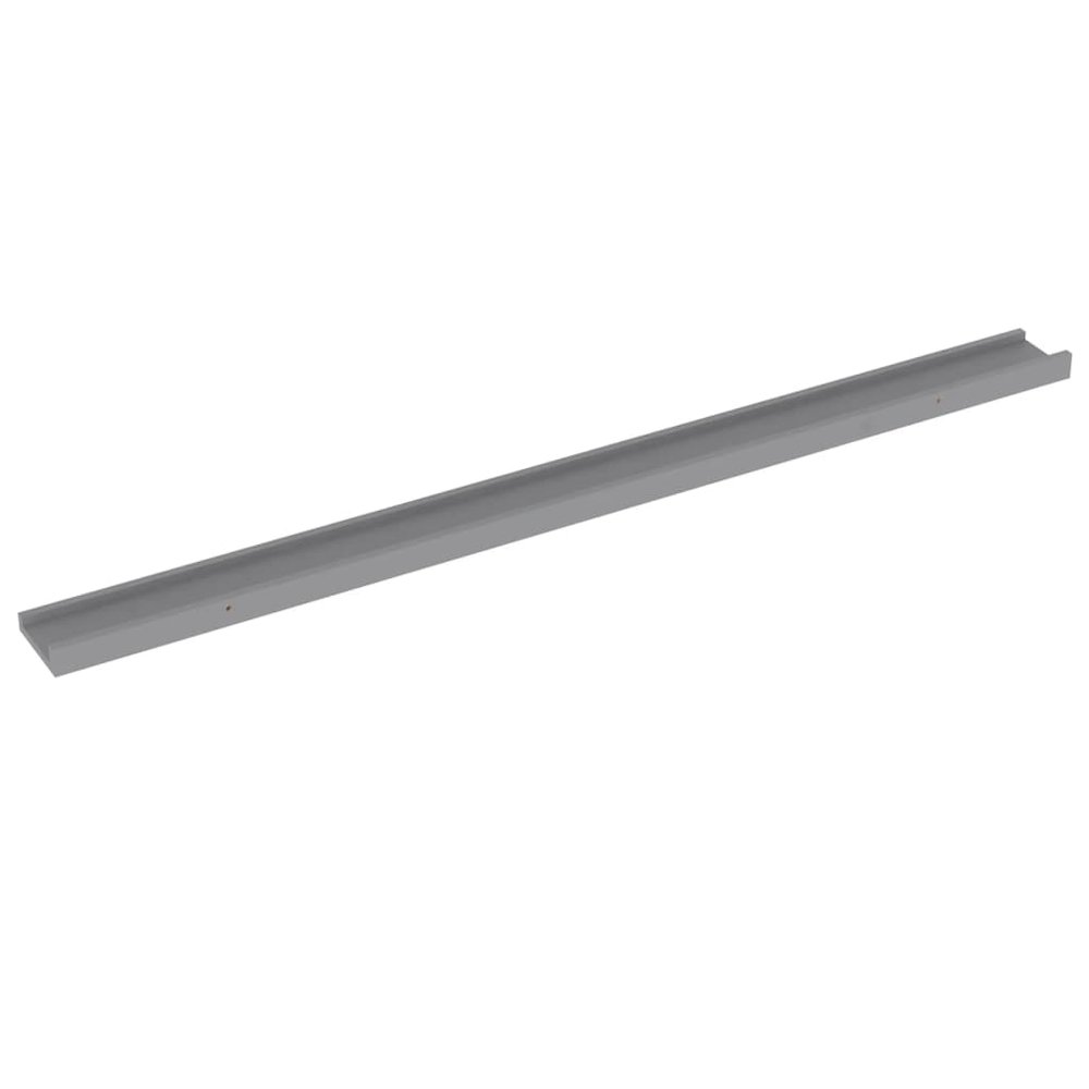 Wall Shelf Set of 2 Grey MDF 45.3 x 3.5 x 1.2 in Wall mounting. Picture 4