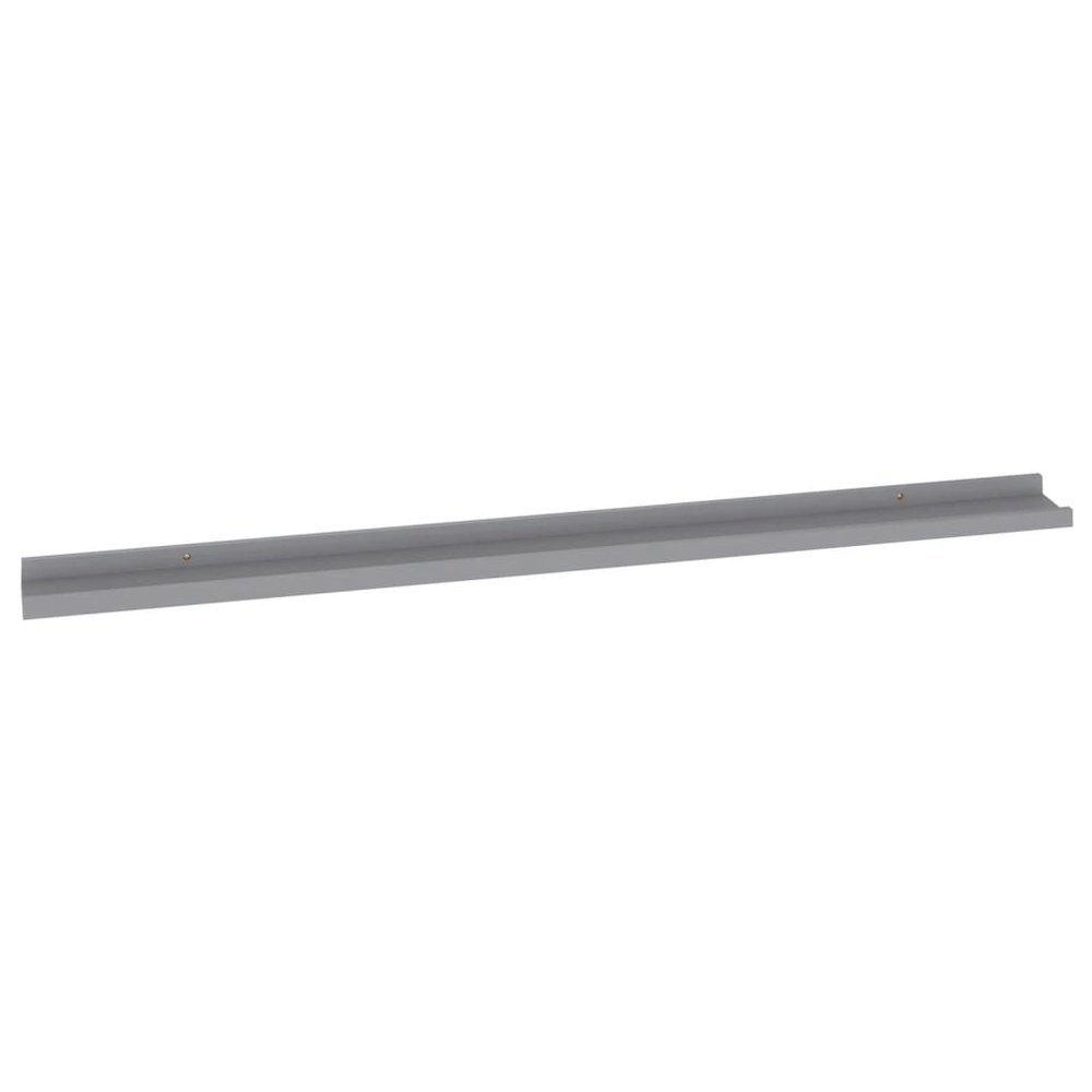 Wall Shelf Set of 2 Grey MDF 45.3 x 3.5 x 1.2 in Wall mounting. Picture 5