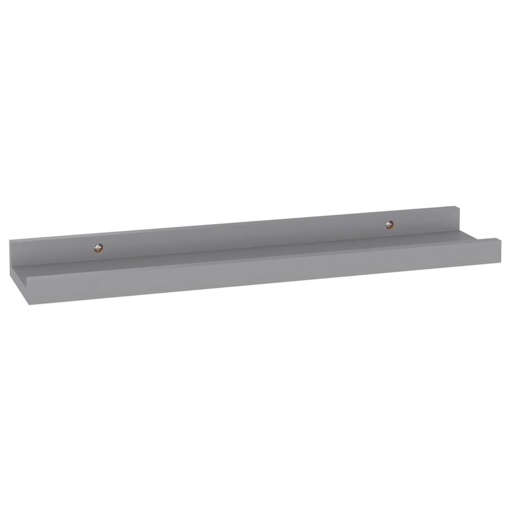Wall Shelf Set of 4 Grey MDF Small Wall Shelf Rectangular. Picture 4
