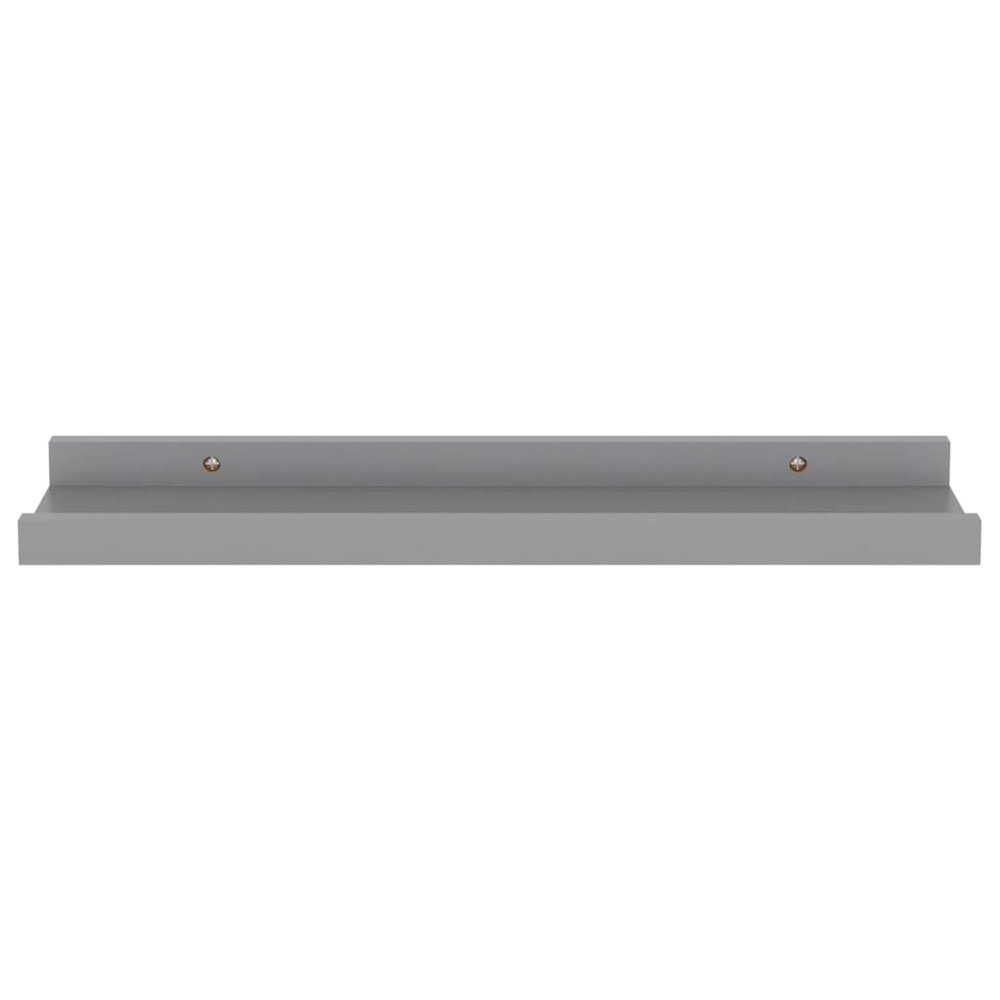 Wall Shelf Set of 4 Grey MDF Small Wall Shelf Rectangular. Picture 5