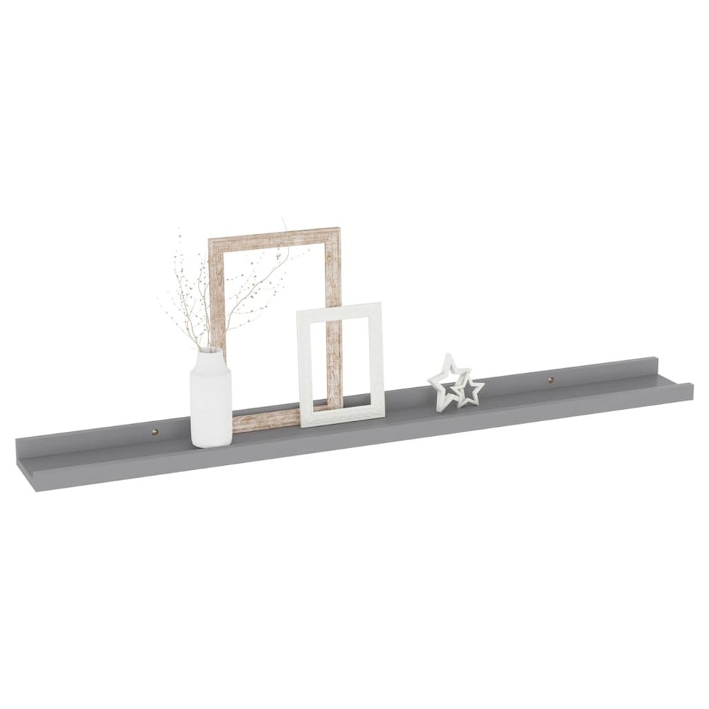 Wall Shelf Set of 4 Gray MDF 31.5x3.5x1.2 in Wall mounting. Picture 3