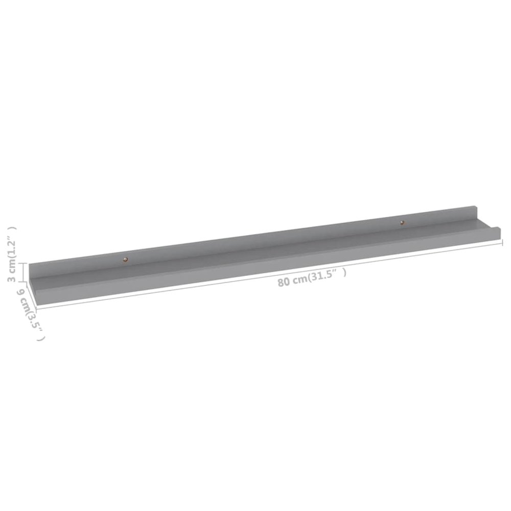 Wall Shelf Set of 4 Gray MDF 31.5x3.5x1.2 in Wall mounting. Picture 10