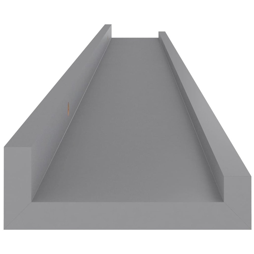 Wall Shelf Set of 4 Grey MDF Wall Shelf Rectangular Modern. Picture 7