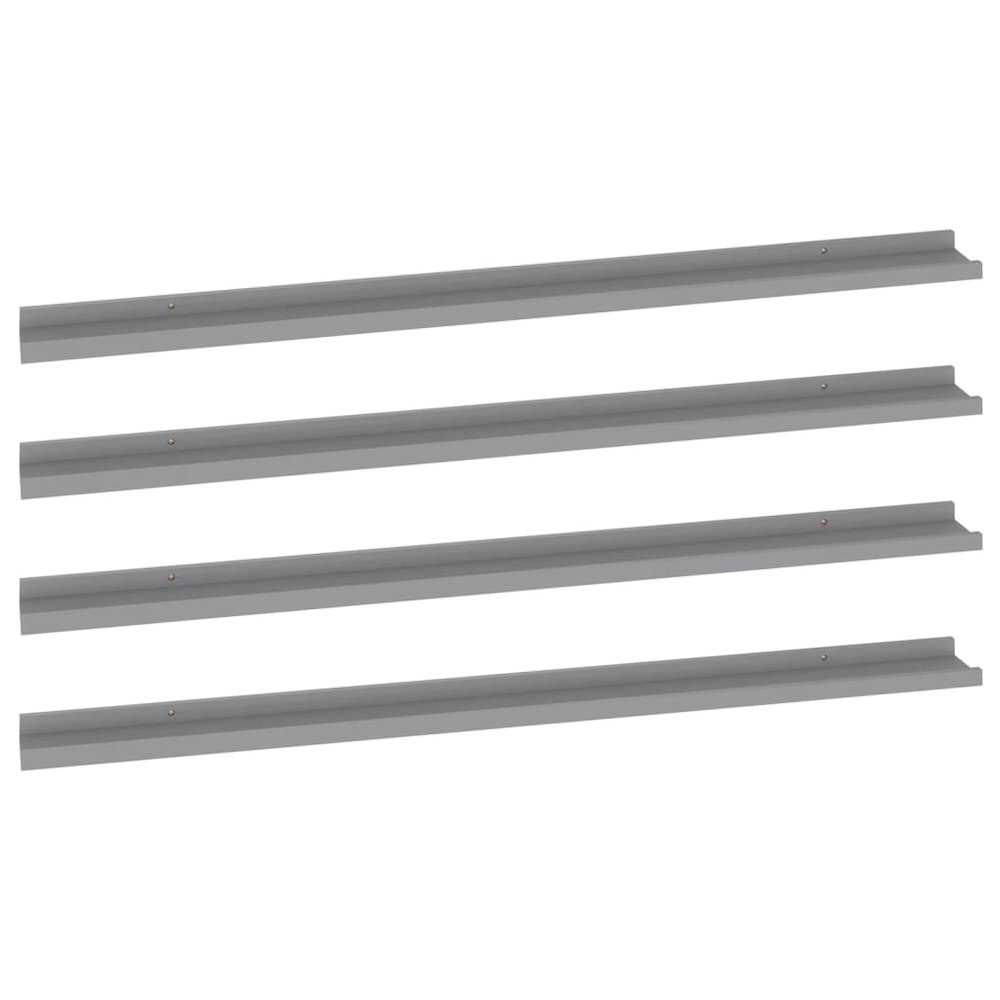 Wall Shelf Set of 4 Grey MDF Medium Wall Mounting. Picture 2