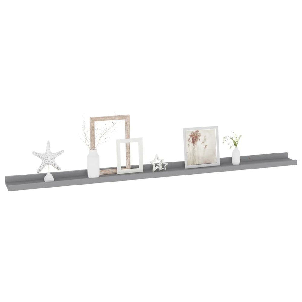 Wall Shelf Set of 4 Grey MDF Medium Wall Mounting. Picture 3